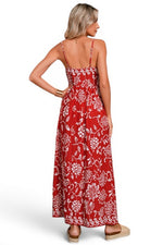 The Crimson Meadow — Floral Empire Waist Maxi Dress