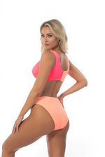 The Ring Reveal — Two-Tone Textured Ring Bikini Set
