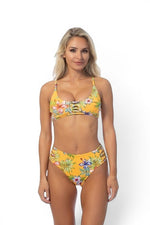 The Aloha Glow — Hawaii Floral High-Waist Bikini Set