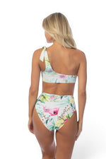 The Island Soul — One-Shoulder Tropical High-Waist Bikini Set