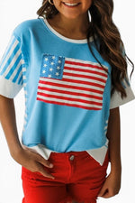 The Liberty Bright — Patchwork Flag Colorblock Tee