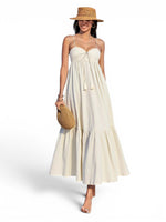 The Petal Muse — Sweetheart Spaghetti Strap Midi Dress