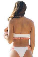 The Retro Dot — Ruffle Bandeau Bikini Set