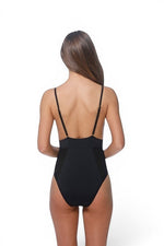 The Midnight Allure — Mesh Insert Strappy One-Piece