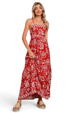 The Crimson Meadow — Floral Empire Waist Maxi Dress