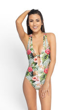 The Tropic Plunge — Keyhole One-Piece Swimsuit