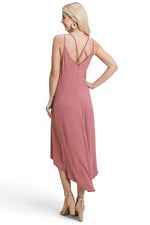 The Lyric Flow — Deep V High-Low Maxi Dress