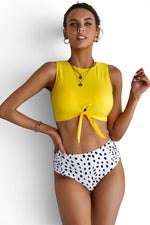 The Sunshine Bloom — Tie-Knot High-Waist Bikini Set