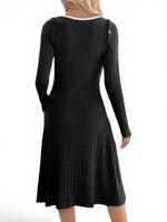 The Midnight Shift — 2-Piece Ribbed Slit Dress & Detachable Sleeves